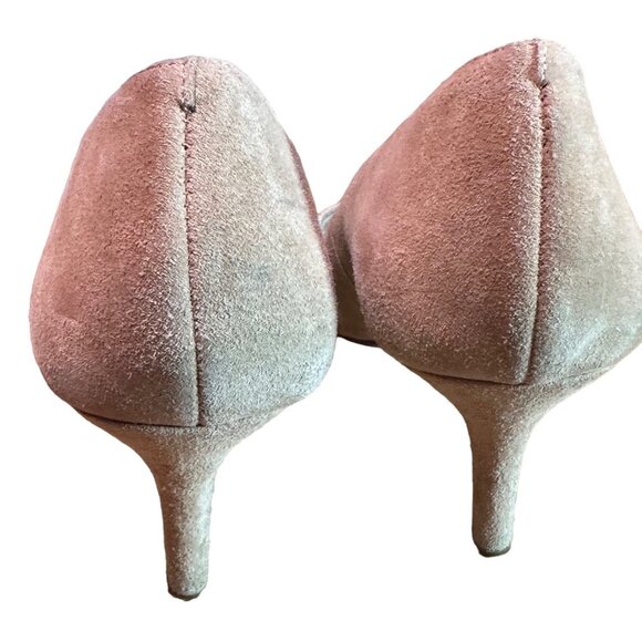 Ann Taylor pointy toe sued tan neutral size 8 1/2M 2 1/2" Heel Padded Footbed - Picture 4 of 8